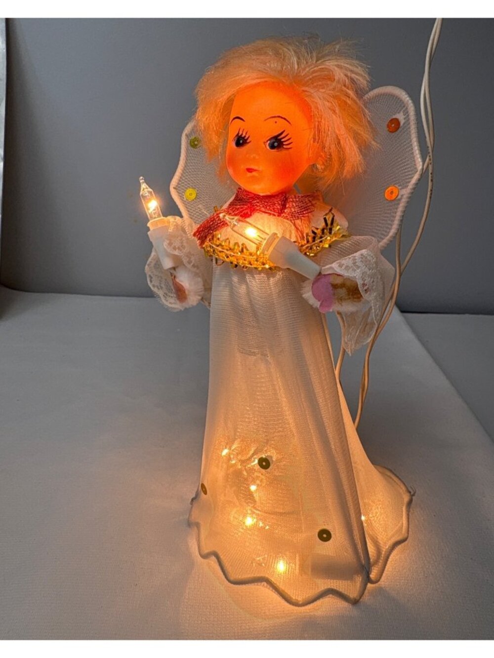 10-Light Angel Tree Topper Wall Decoration Blonde Holiday Decor